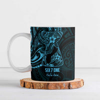 Blue Guam Latte Stone Tribal Tattoo Ceramic Mug Hafa Adai Six 7 One LT9 Blue - Polynesian Pride