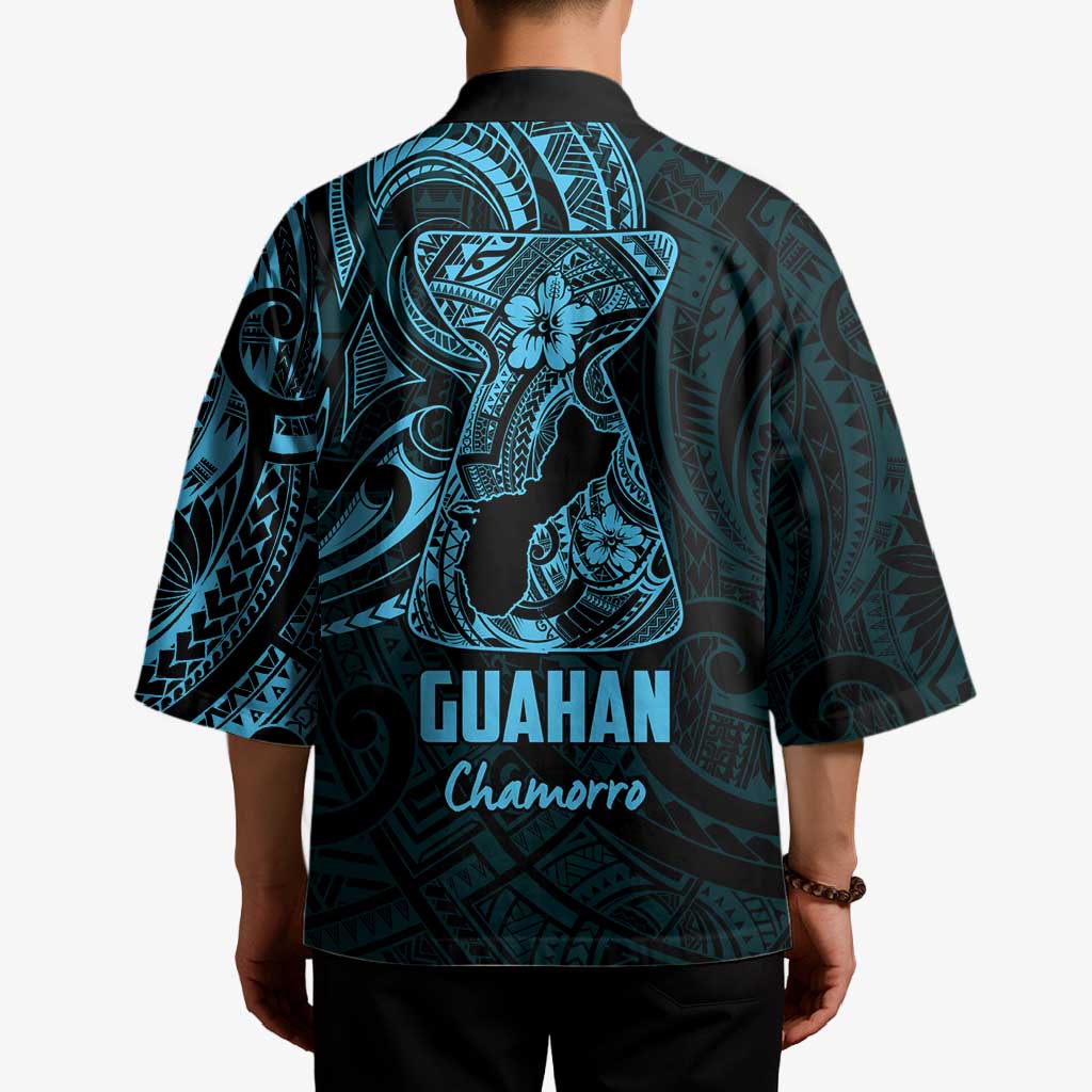 Blue Guam Latte Stone Tribal Tattoo Kimono Hafa Adai Six 7 One LT9 - Polynesian Pride