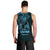 Blue Guam Latte Stone Tribal Tattoo Men Tank Top Hafa Adai Six 7 One