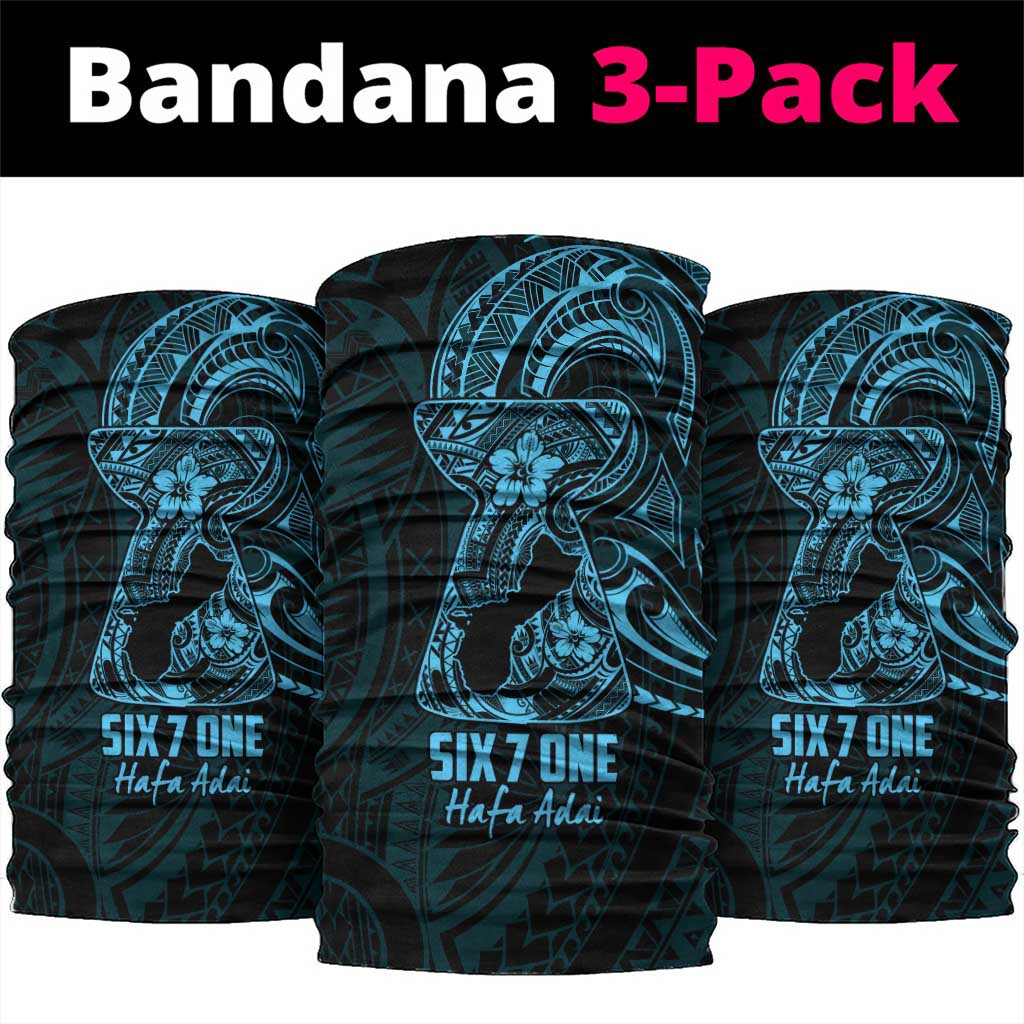 Blue Guam Latte Stone Tribal Tattoo Neck Gaiter Hafa Adai Six 7 One LT9 package One Size: 25*50cm Blue - Polynesian Pride