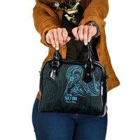 Blue Guam Latte Stone Tribal Tattoo Shoulder Handbag Hafa Adai Six 7 One LT9 One Size Blue - Polynesian Pride