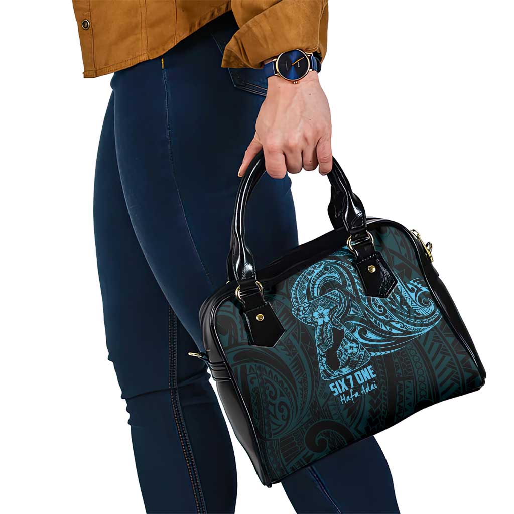 Blue Guam Latte Stone Tribal Tattoo Shoulder Handbag Hafa Adai Six 7 One LT9 - Polynesian Pride