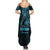 Blue Guam Latte Stone Tribal Tattoo Summer Maxi Dress Hafa Adai Six 7 One