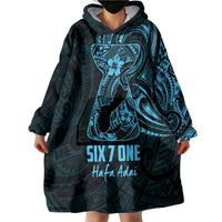 Blue Guam Latte Stone Tribal Tattoo Wearable Blanket Hoodie Hafa Adai Six 7 One LT9 - Polynesian Pride