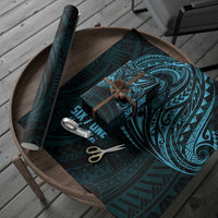 Blue Guam Latte Stone Tribal Tattoo Wrapping Paper Hafa Adai Six 7 One LT9 - Polynesian Pride