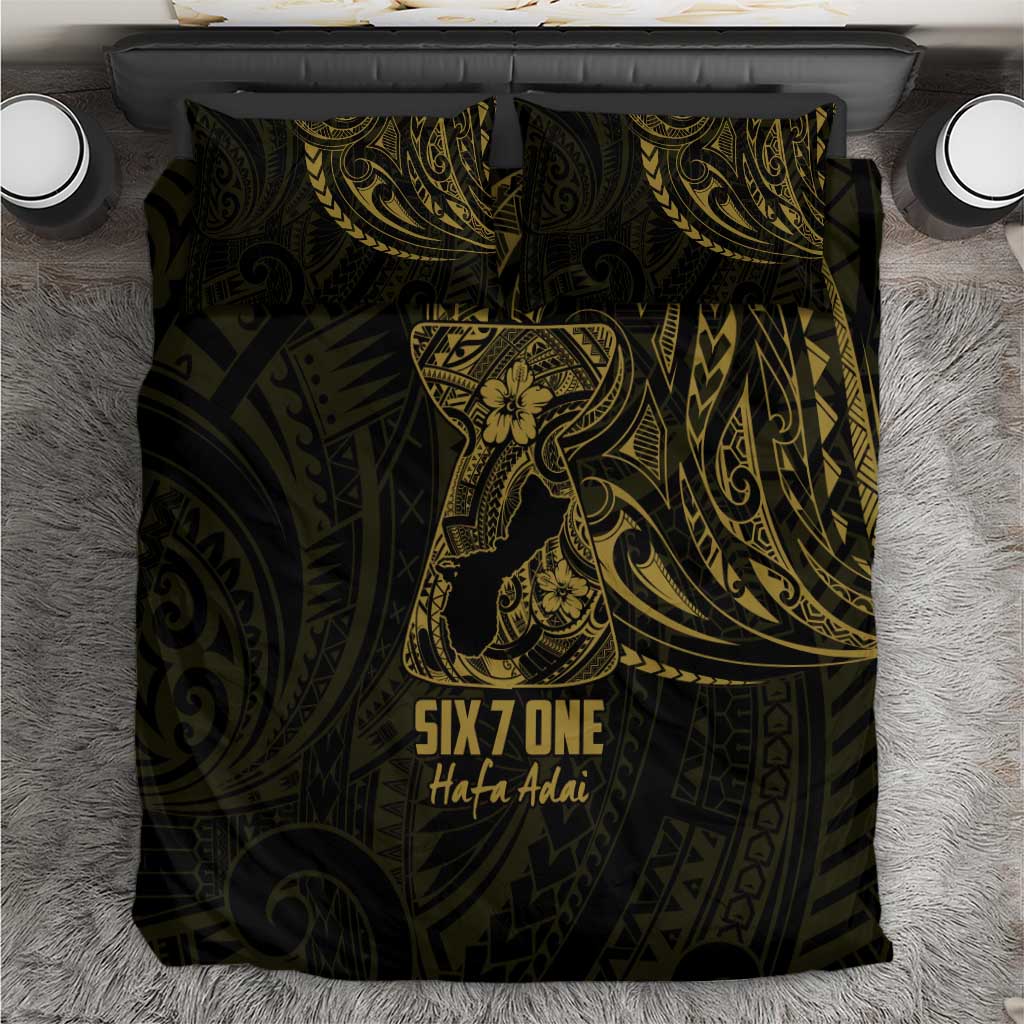 Gold Guam Latte Stone Tribal Tattoo Bedding Set Hafa Adai Six 7 One LT9 Gold - Polynesian Pride