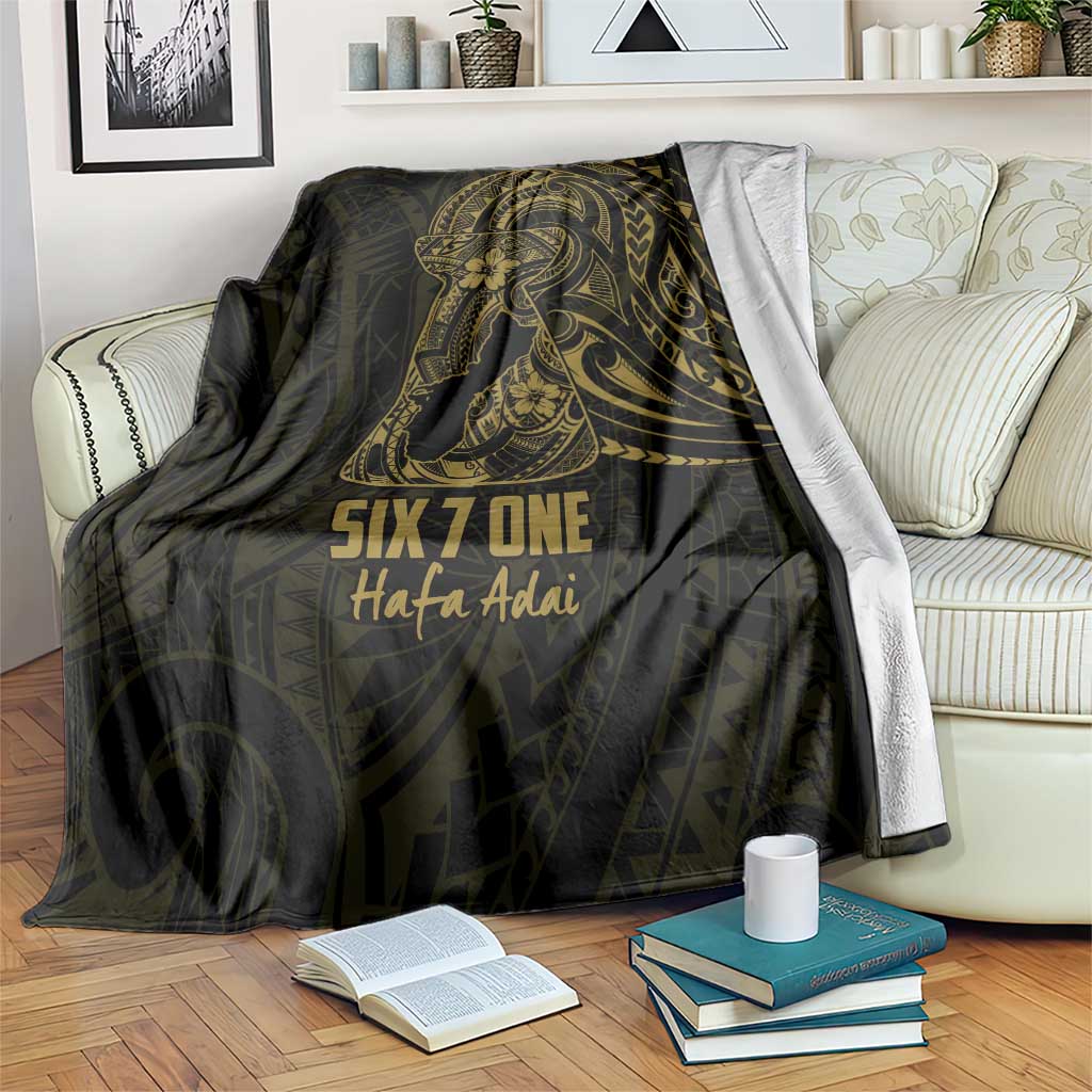 Gold Guam Latte Stone Tribal Tattoo Blanket Hafa Adai Six 7 One LT9 Gold - Polynesian Pride