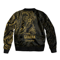 Gold Guam Latte Stone Tribal Tattoo Bomber Jacket Hafa Adai Six 7 One LT9 - Polynesian Pride