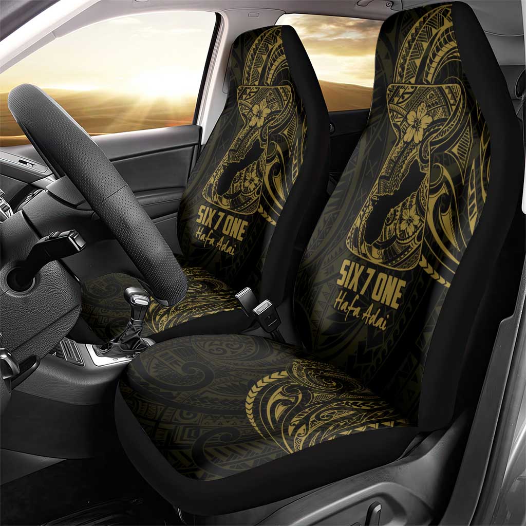 Gold Guam Latte Stone Tribal Tattoo Car Seat Cover Hafa Adai Six 7 One LT9 - Polynesian Pride