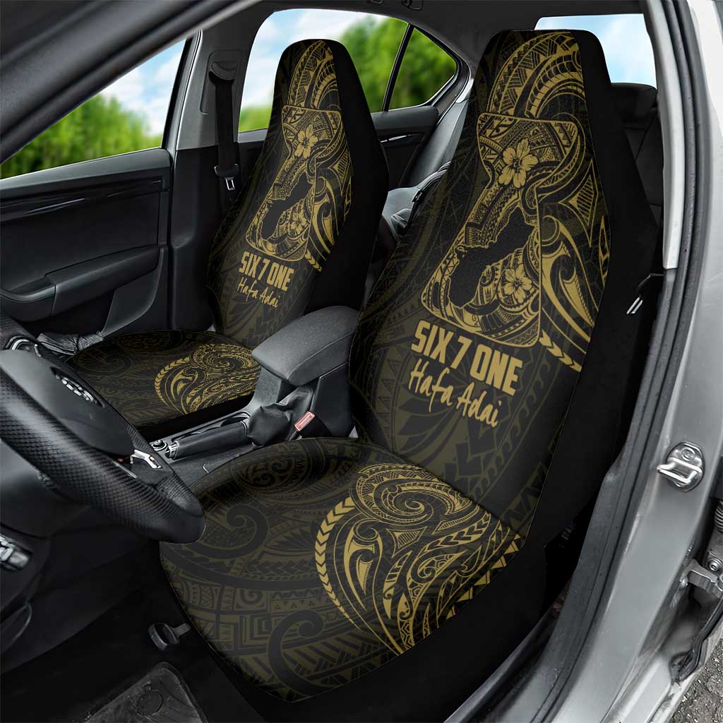 Gold Guam Latte Stone Tribal Tattoo Car Seat Cover Hafa Adai Six 7 One LT9 - Polynesian Pride