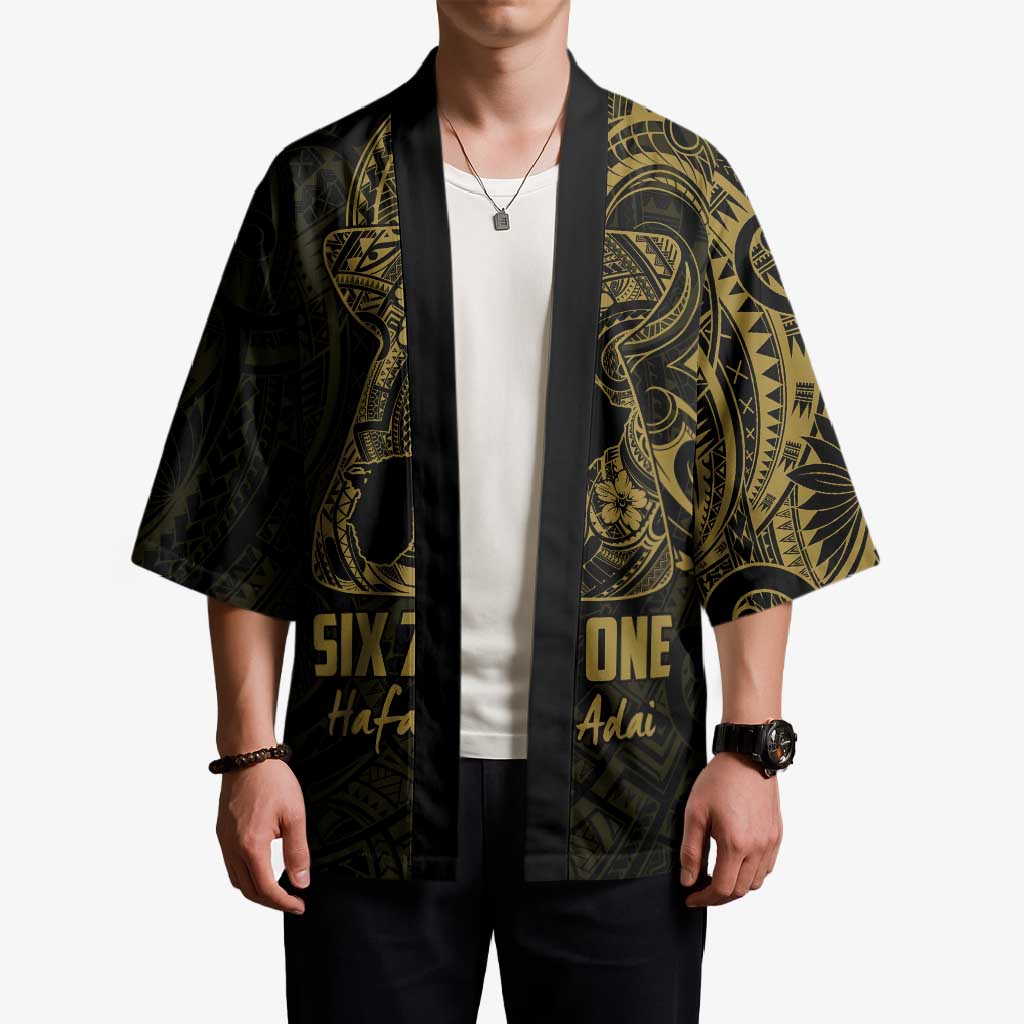 Gold Guam Latte Stone Tribal Tattoo Kimono Hafa Adai Six 7 One LT9 - Polynesian Pride