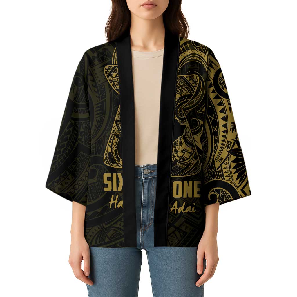 Gold Guam Latte Stone Tribal Tattoo Kimono Hafa Adai Six 7 One LT9 - Polynesian Pride