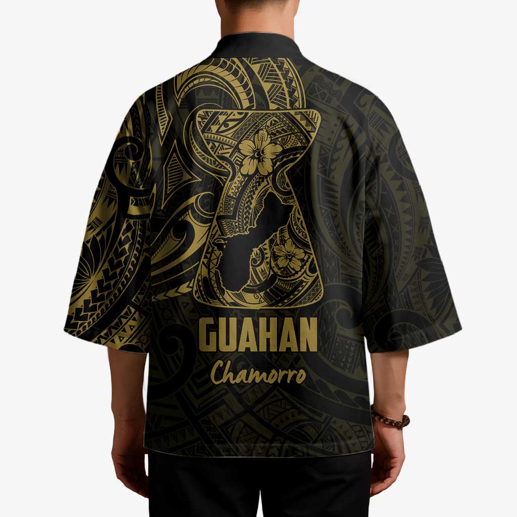Gold Guam Latte Stone Tribal Tattoo Kimono Hafa Adai Six 7 One LT9 - Polynesian Pride