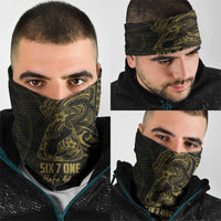 Gold Guam Latte Stone Tribal Tattoo Neck Gaiter Hafa Adai Six 7 One LT9 - Polynesian Pride