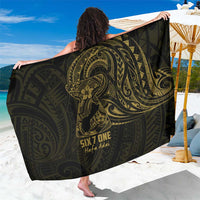 Gold Guam Latte Stone Tribal Tattoo Sarong Hafa Adai Six 7 One LT9 One Size 44 x 66 inches Gold - Polynesian Pride
