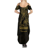 Gold Guam Latte Stone Tribal Tattoo Summer Maxi Dress Hafa Adai Six 7 One LT9 - Polynesian Pride