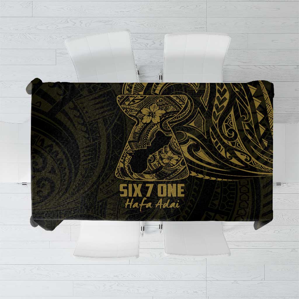 Gold Guam Latte Stone Tribal Tattoo Tablecloth Hafa Adai Six 7 One LT9 Gold - Polynesian Pride