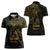 Gold Guam Latte Stone Tribal Tattoo Women Polo Shirt Hafa Adai Six 7 One