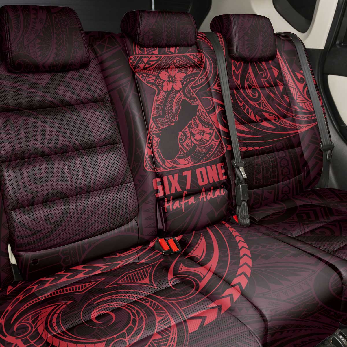Oxblood Guam Latte Stone Tribal Tattoo Back Car Seat Cover Hafa Adai Six 7 One LT9 - Polynesian Pride