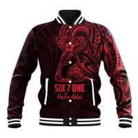 Oxblood Guam Latte Stone Tribal Tattoo Baseball Jacket Hafa Adai Six 7 One LT9 Unisex Oxblood - Polynesian Pride
