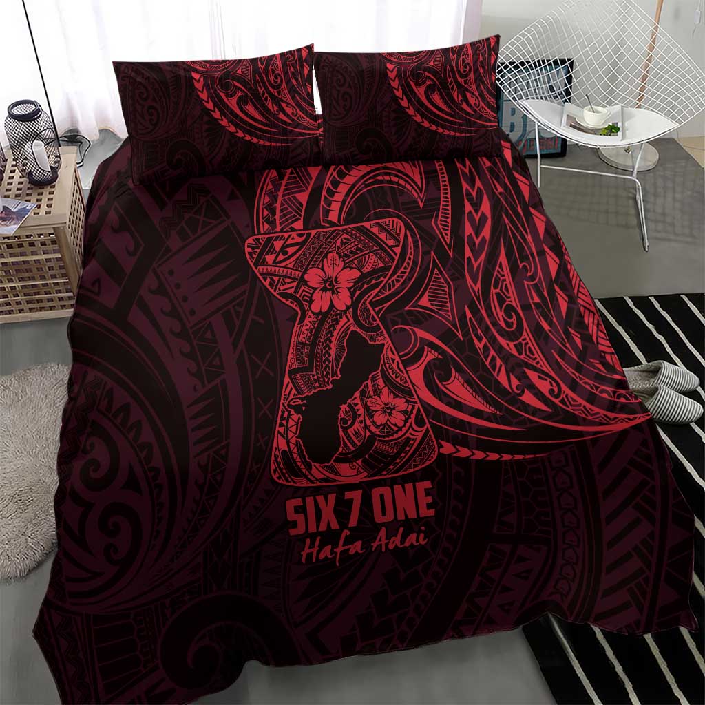 Oxblood Guam Latte Stone Tribal Tattoo Bedding Set Hafa Adai Six 7 One LT9 - Polynesian Pride