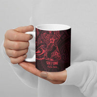 Oxblood Guam Latte Stone Tribal Tattoo Ceramic Mug Hafa Adai Six 7 One LT9 - Polynesian Pride
