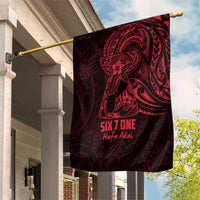 Oxblood Guam Latte Stone Tribal Tattoo Garden Flag Hafa Adai Six 7 One LT9 House Flag Oxblood - Polynesian Pride