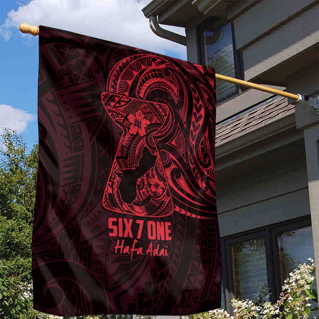 Oxblood Guam Latte Stone Tribal Tattoo Garden Flag Hafa Adai Six 7 One LT9 - Polynesian Pride