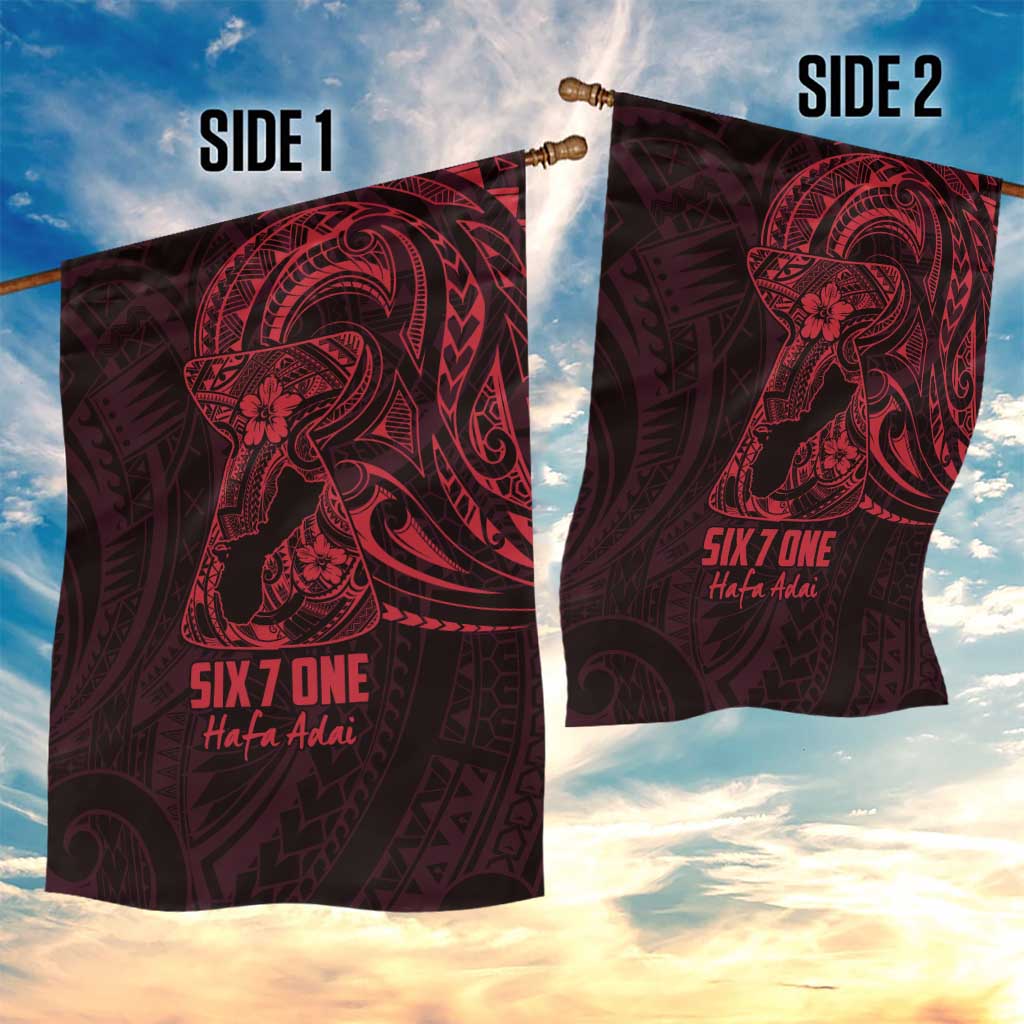 Oxblood Guam Latte Stone Tribal Tattoo Garden Flag Hafa Adai Six 7 One LT9 - Polynesian Pride