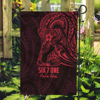 Oxblood Guam Latte Stone Tribal Tattoo Garden Flag Hafa Adai Six 7 One LT9 Garden Flag Oxblood - Polynesian Pride