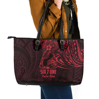 Oxblood Guam Latte Stone Tribal Tattoo Leather Tote Bag Hafa Adai Six 7 One LT9 - Polynesian Pride