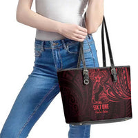 Oxblood Guam Latte Stone Tribal Tattoo Leather Tote Bag Hafa Adai Six 7 One LT9 - Polynesian Pride