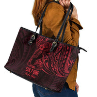 Oxblood Guam Latte Stone Tribal Tattoo Leather Tote Bag Hafa Adai Six 7 One LT9 - Polynesian Pride