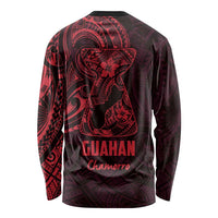 Oxblood Guam Latte Stone Tribal Tattoo Long Sleeve Shirt Hafa Adai Six 7 One LT9 - Polynesian Pride