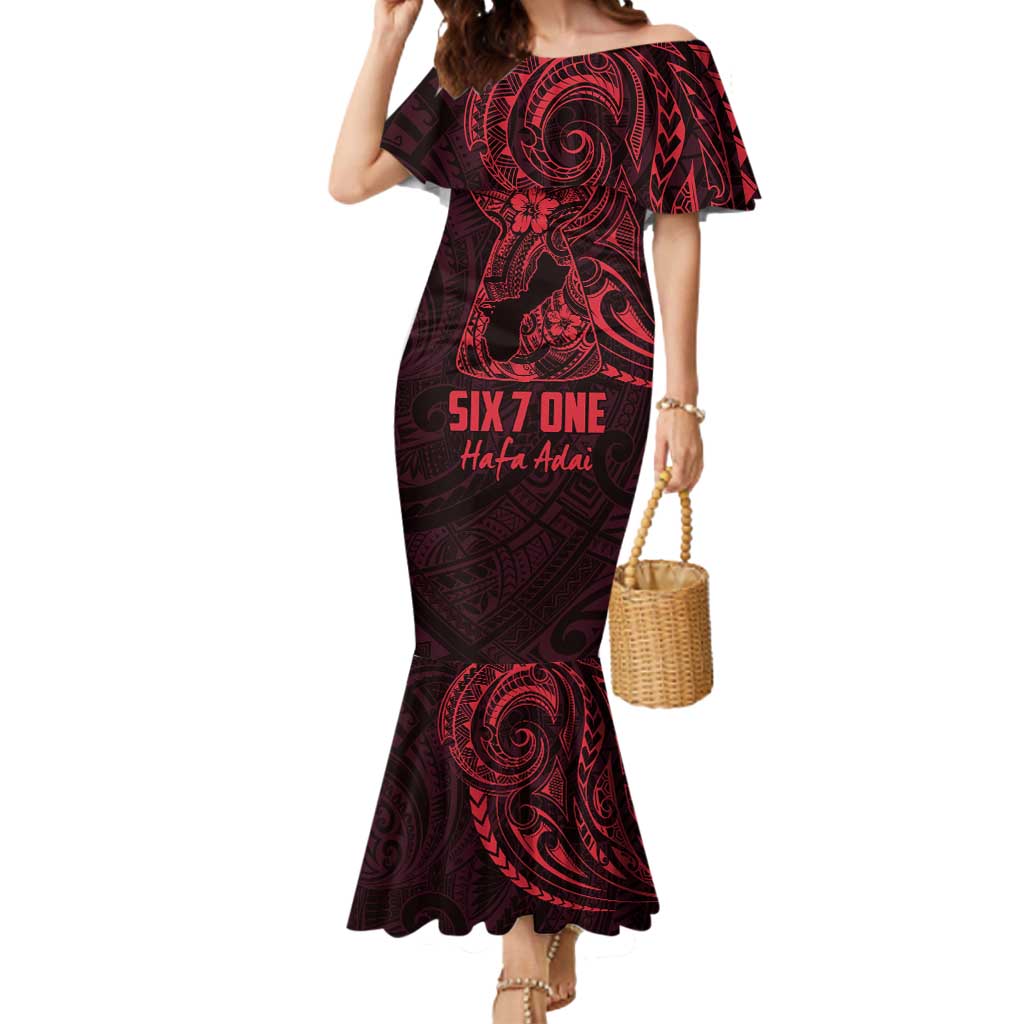 Oxblood Guam Latte Stone Tribal Tattoo Mermaid Dress Hafa Adai Six 7 One