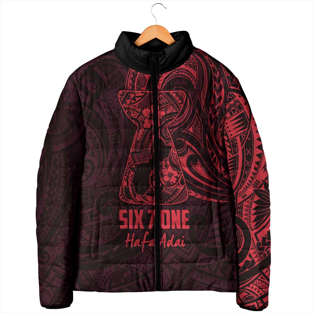 Oxblood Guam Latte Stone Tribal Tattoo Padded Jacket Hafa Adai Six 7 One LT9 - Polynesian Pride