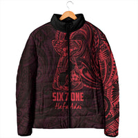 Oxblood Guam Latte Stone Tribal Tattoo Padded Jacket Hafa Adai Six 7 One LT9 - Polynesian Pride