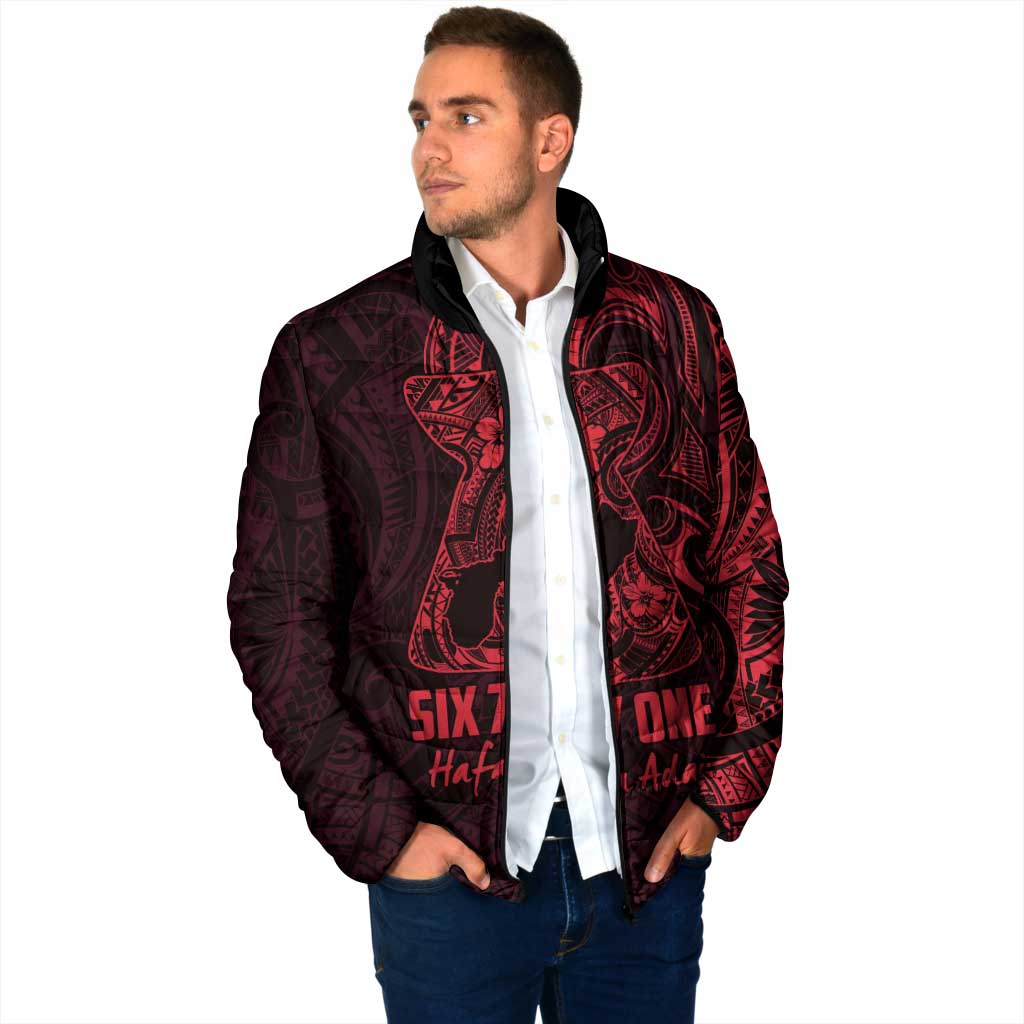 Oxblood Guam Latte Stone Tribal Tattoo Padded Jacket Hafa Adai Six 7 One LT9 - Polynesian Pride