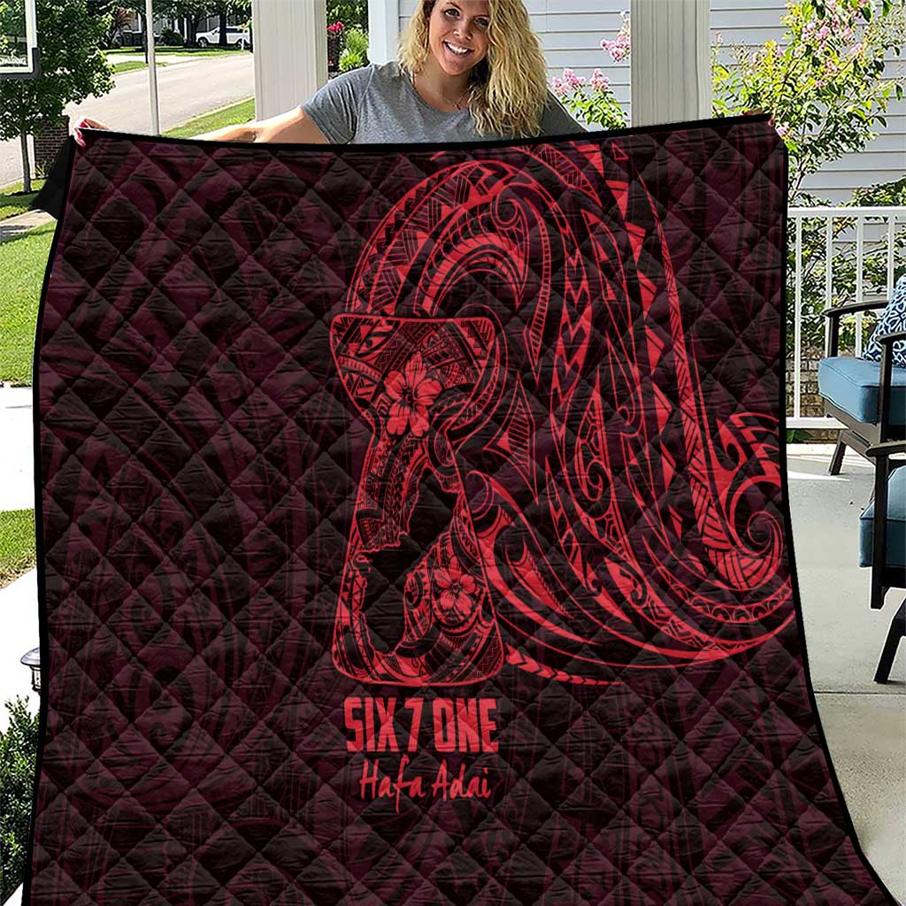 Oxblood Guam Latte Stone Tribal Tattoo Quilt Hafa Adai Six 7 One LT9 Oxblood - Polynesian Pride