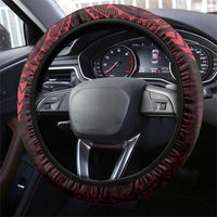 Oxblood Guam Latte Stone Tribal Tattoo Steering Wheel Cover Hafa Adai Six 7 One LT9 - Polynesian Pride