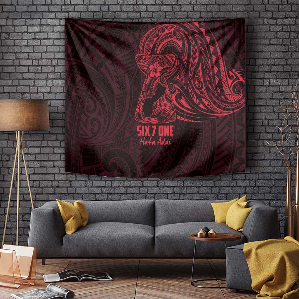 Oxblood Guam Latte Stone Tribal Tattoo Tapestry Hafa Adai Six 7 One LT9 Oxblood - Polynesian Pride