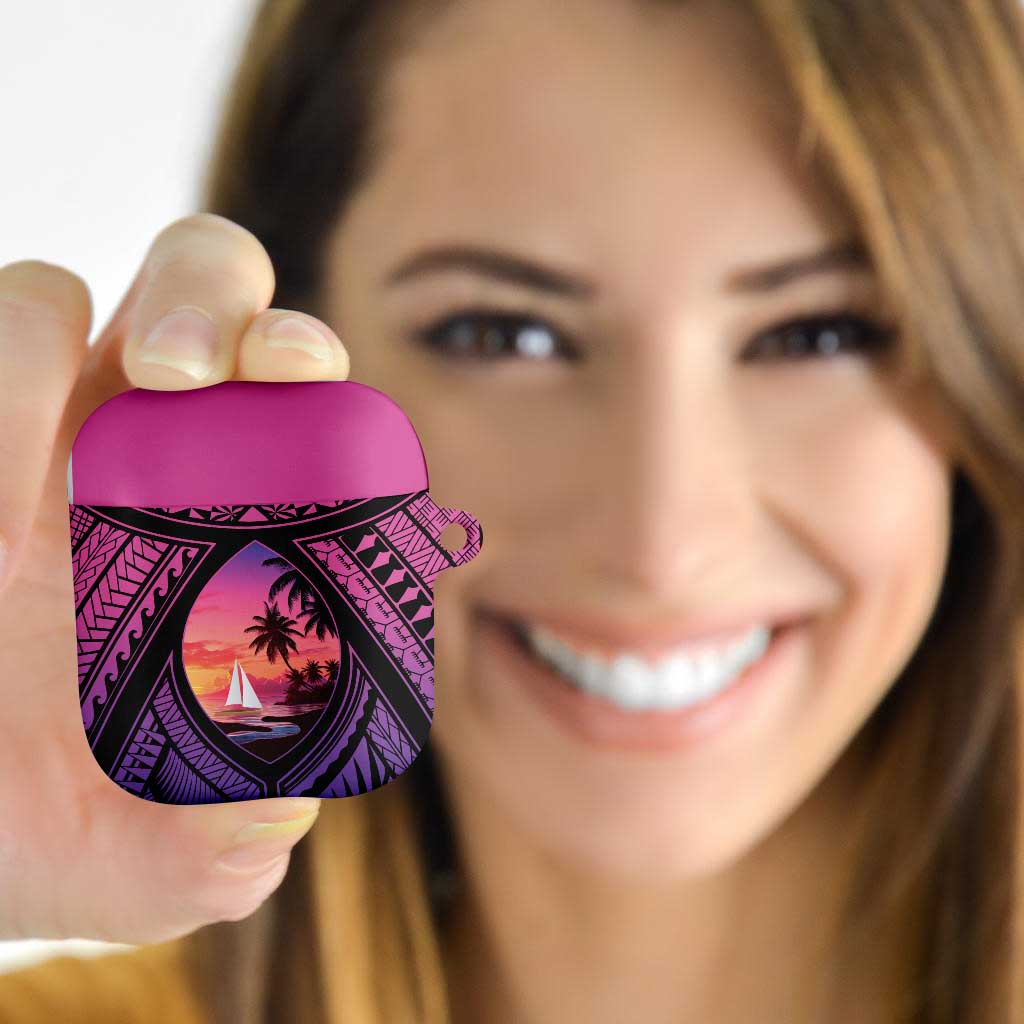 Guam Chamorro Artsy AirPods Case Guahan Sunset Beach LT9 Sunset - Polynesian Pride
