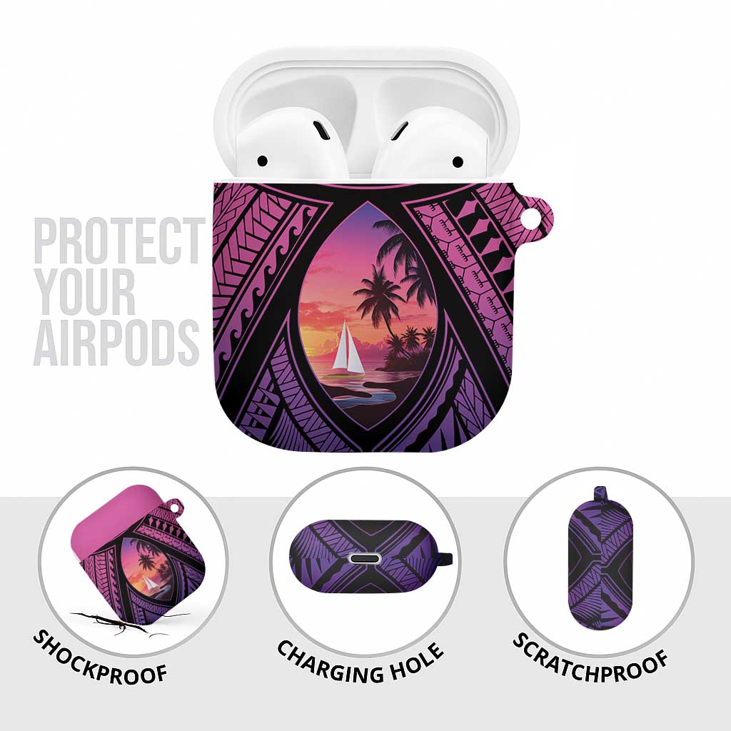 Guam Chamorro Artsy AirPods Case Guahan Sunset Beach LT9 - Polynesian Pride