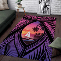 Guam Chamorro Artsy Area Rug Guahan Sunset Beach LT9 Sunset - Polynesian Pride