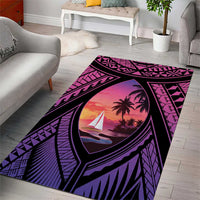 Guam Chamorro Artsy Area Rug Guahan Sunset Beach LT9 - Polynesian Pride
