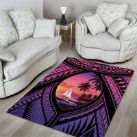 Guam Chamorro Artsy Area Rug Guahan Sunset Beach LT9 - Polynesian Pride