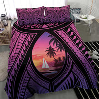 Guam Chamorro Artsy Bedding Set Guahan Sunset Beach LT9 - Polynesian Pride