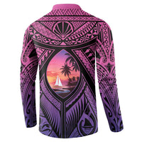 Guam Chamorro Artsy Button Sweatshirt Guahan Sunset Beach LT9 - Polynesian Pride