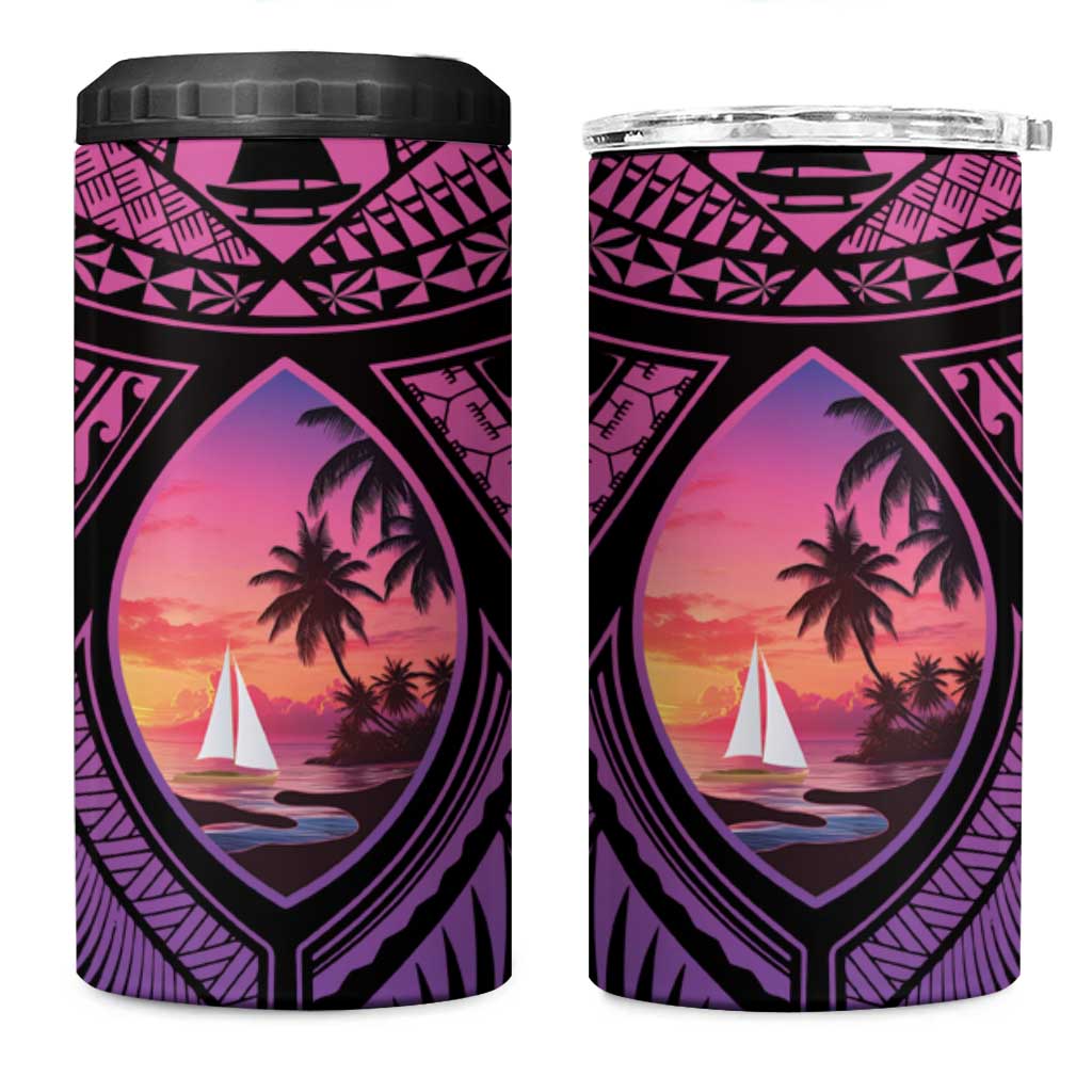Guam Chamorro Artsy 4 in 1 Can Cooler Tumbler Guahan Sunset Beach LT9 One Size: 16 oz Sunset - Polynesian Pride