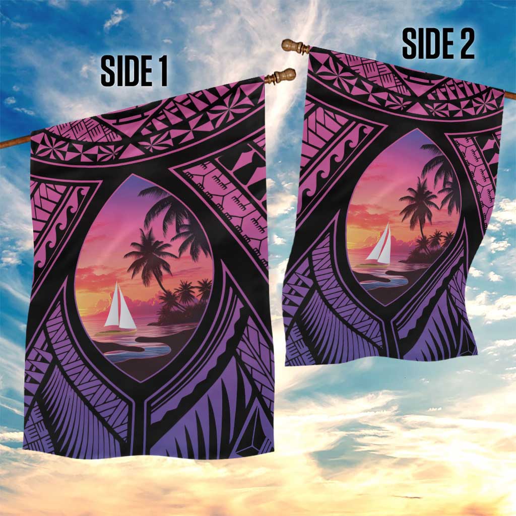 Guam Chamorro Artsy Garden Flag Guahan Sunset Beach LT9 - Polynesian Pride